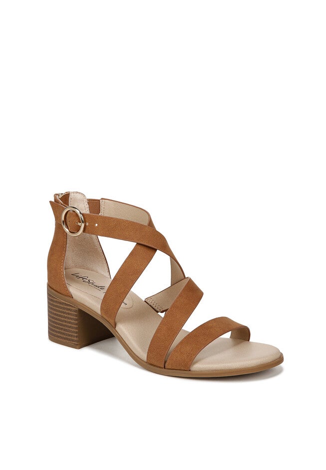 Heritage Sandal, TAN FAUX LEATHER, hi-res image number null