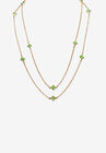 Gold Tone Endless 48" Necklace with Princess Cut Birthstone, AUGUST, hi-res image number null