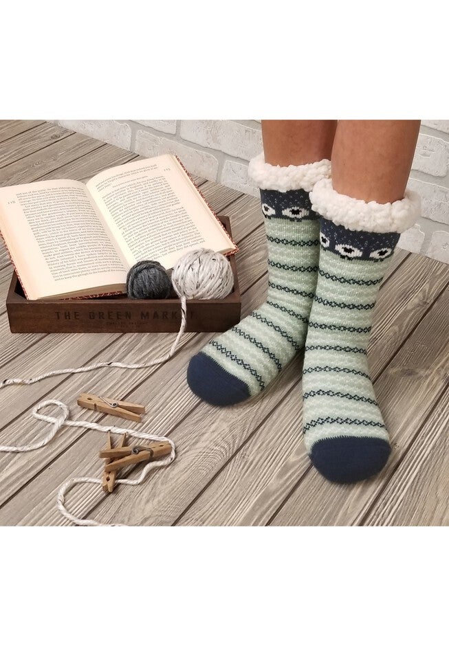 Sheep Fairisle Slipper Socks, , on-hover image number 1