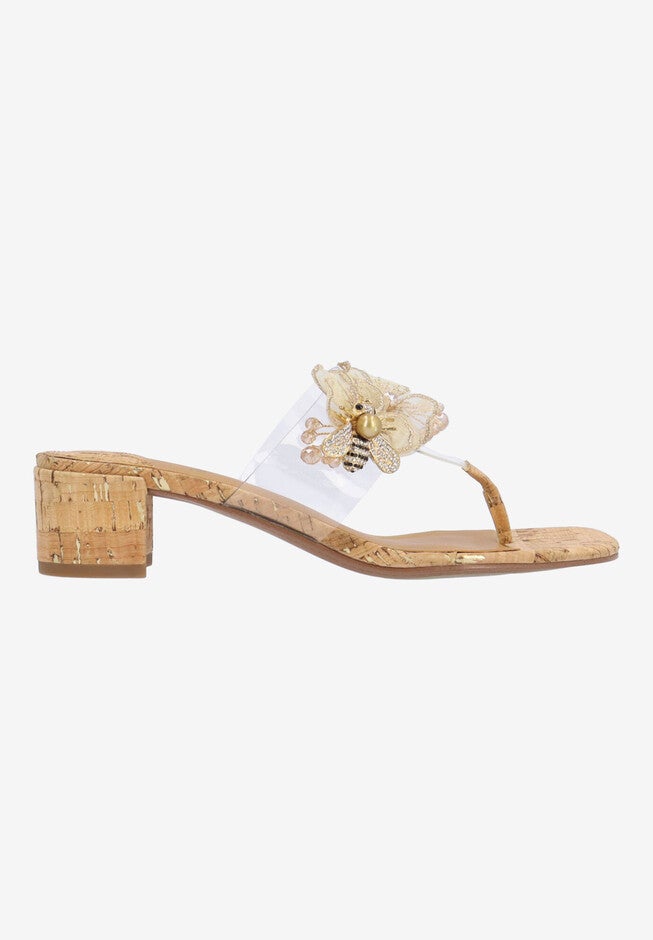 Beeutiful Thong Sandal, CLEAR NATURAL GOLD, alternate image number null