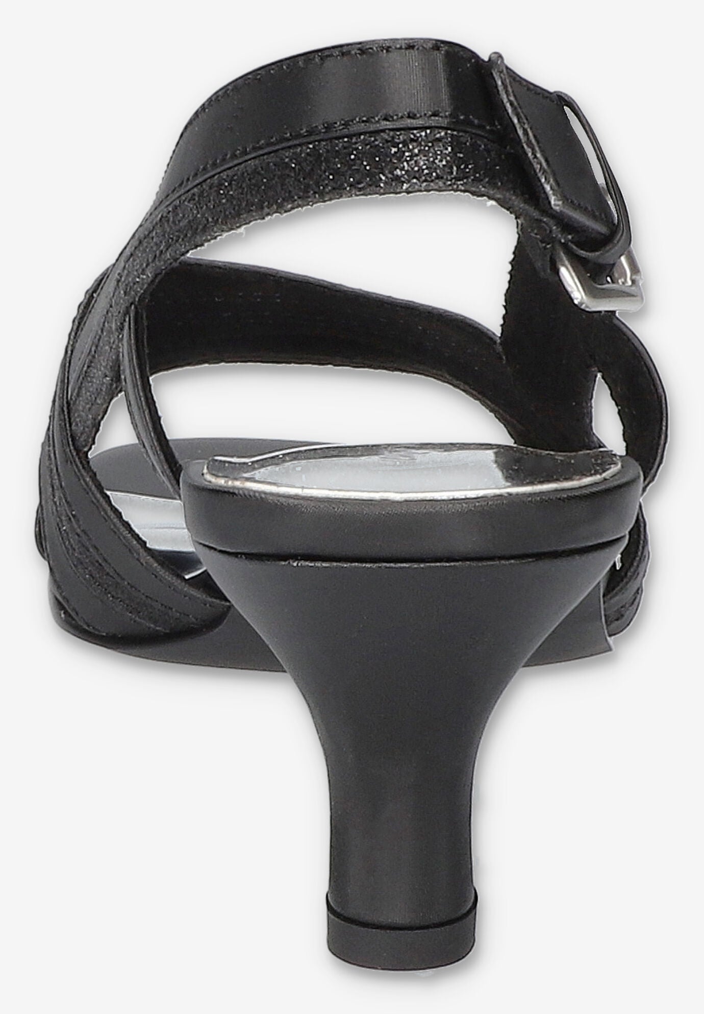 Meghan Slingback Heeled Sandal, BLACK SATIN, alternate image number 3