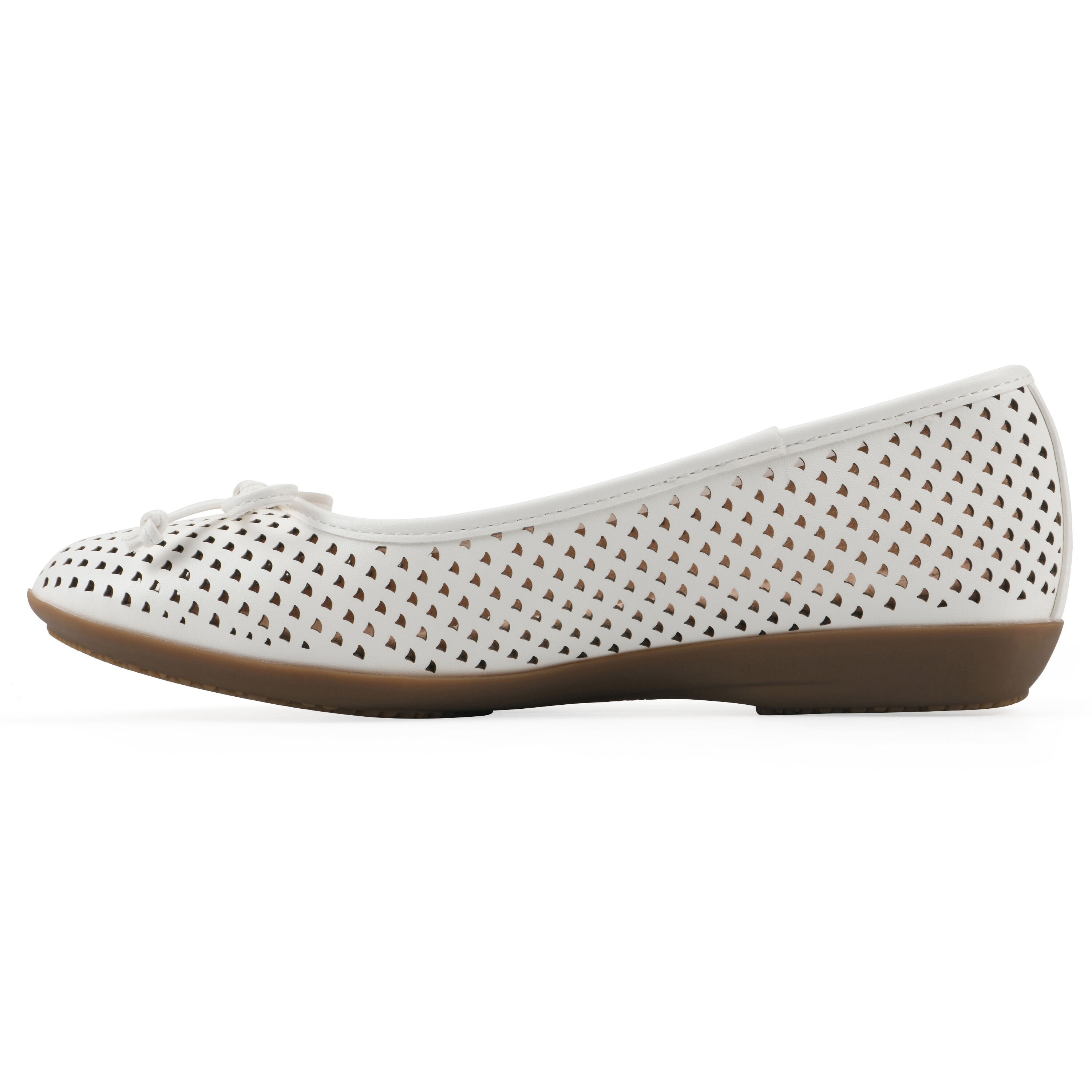 Carris Ballet Flat, WHITE SMOOTH, alternate image number 3