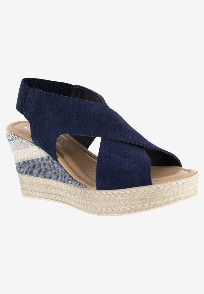 Bec-Italy Wedge , NAVY SUEDE, hi-res image number null