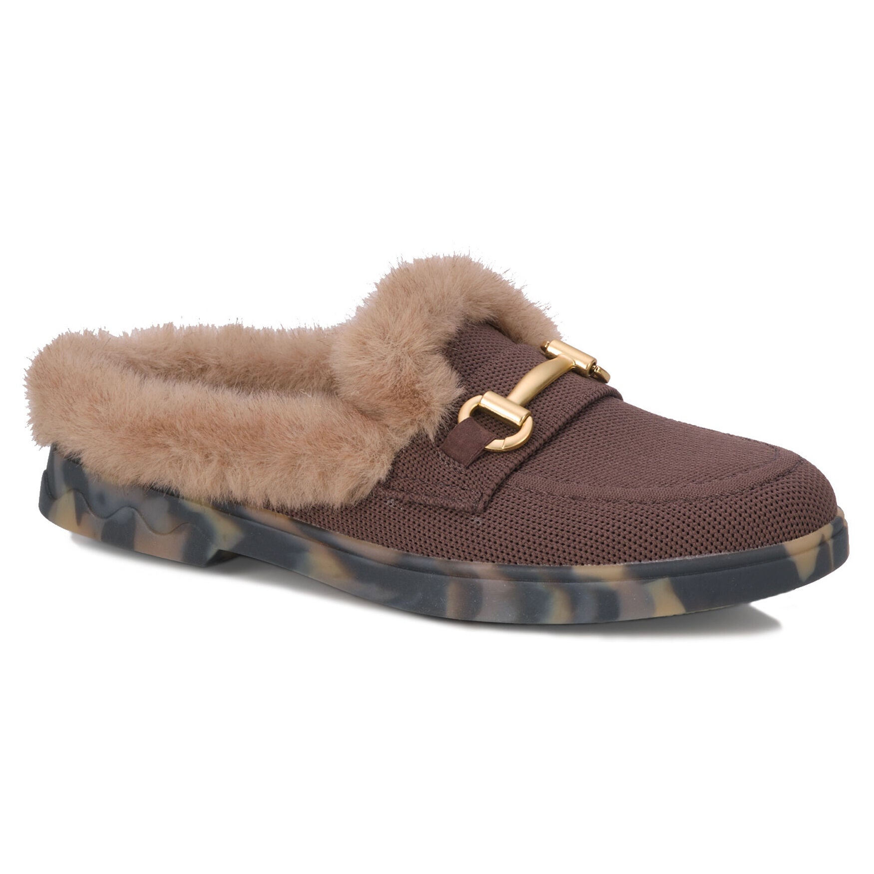 Gigi Faux Fur Slide, BROWN, hi-res image number 0