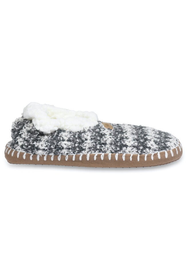 Womens Cozee Yarn Mocassin Slipper With Sidewall Slippers, , alternate image number 2