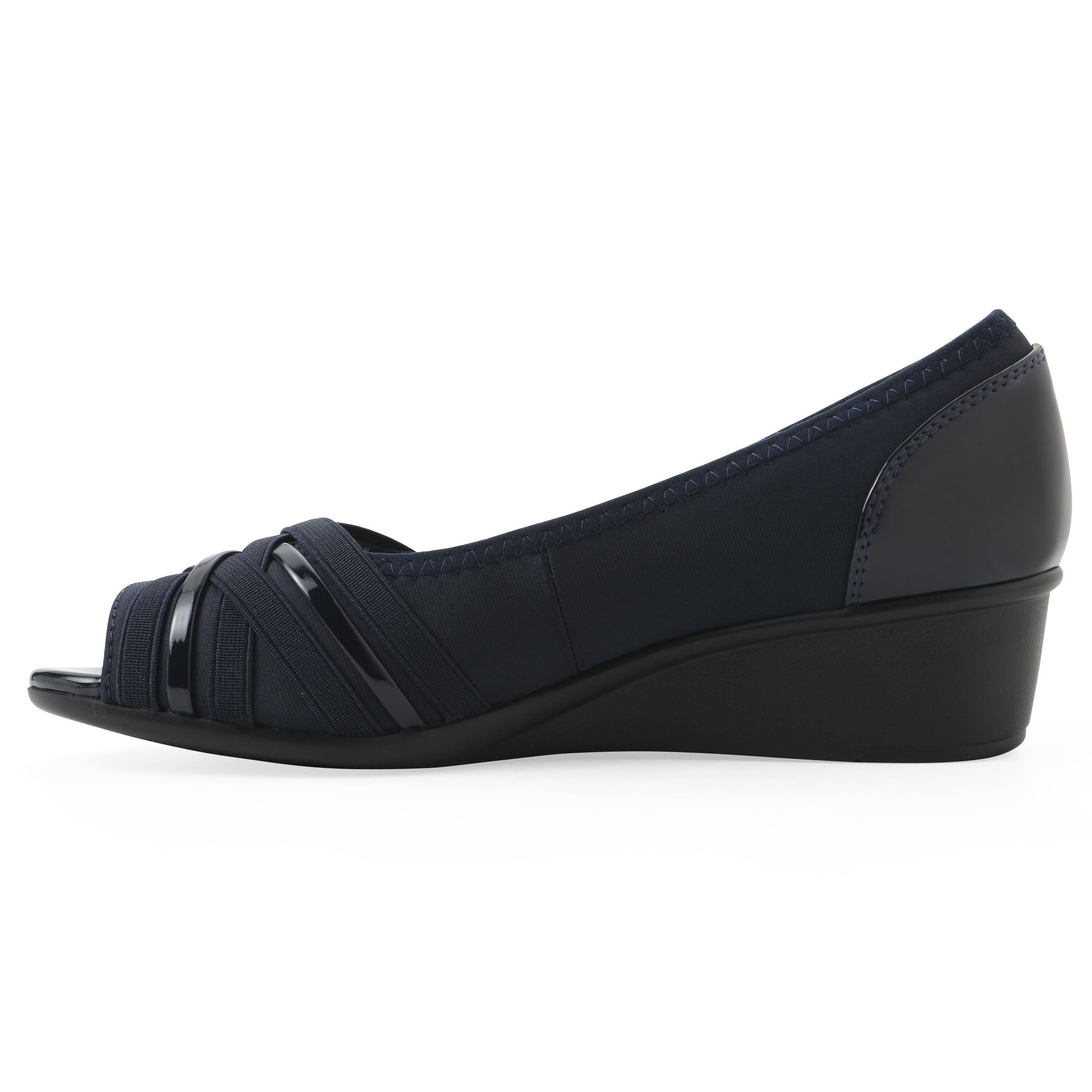 Boldest Peep Toe Wedge, NAVY NYLON, alternate image number 3