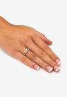 Gold & Silver Promise Ring with Diamond Accent, , alternate image number null
