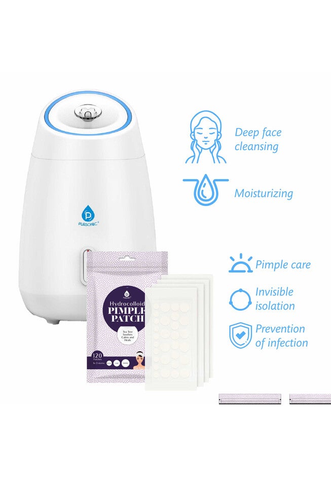 Advanced Facial Steamer & Hydrocolloid Pimple Patch Set, , on-hover image number 1
