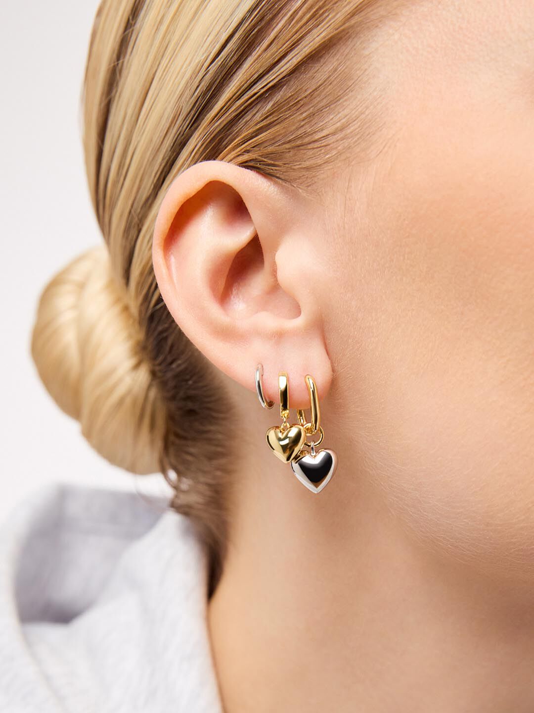 Heart Earrings - Wesley, GOLD, alternate image number 1