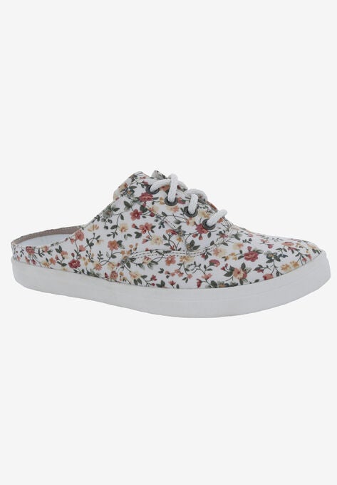 Drew Sunstone Mules, WHITE FLORAL FABRIC, hi-res image number null
