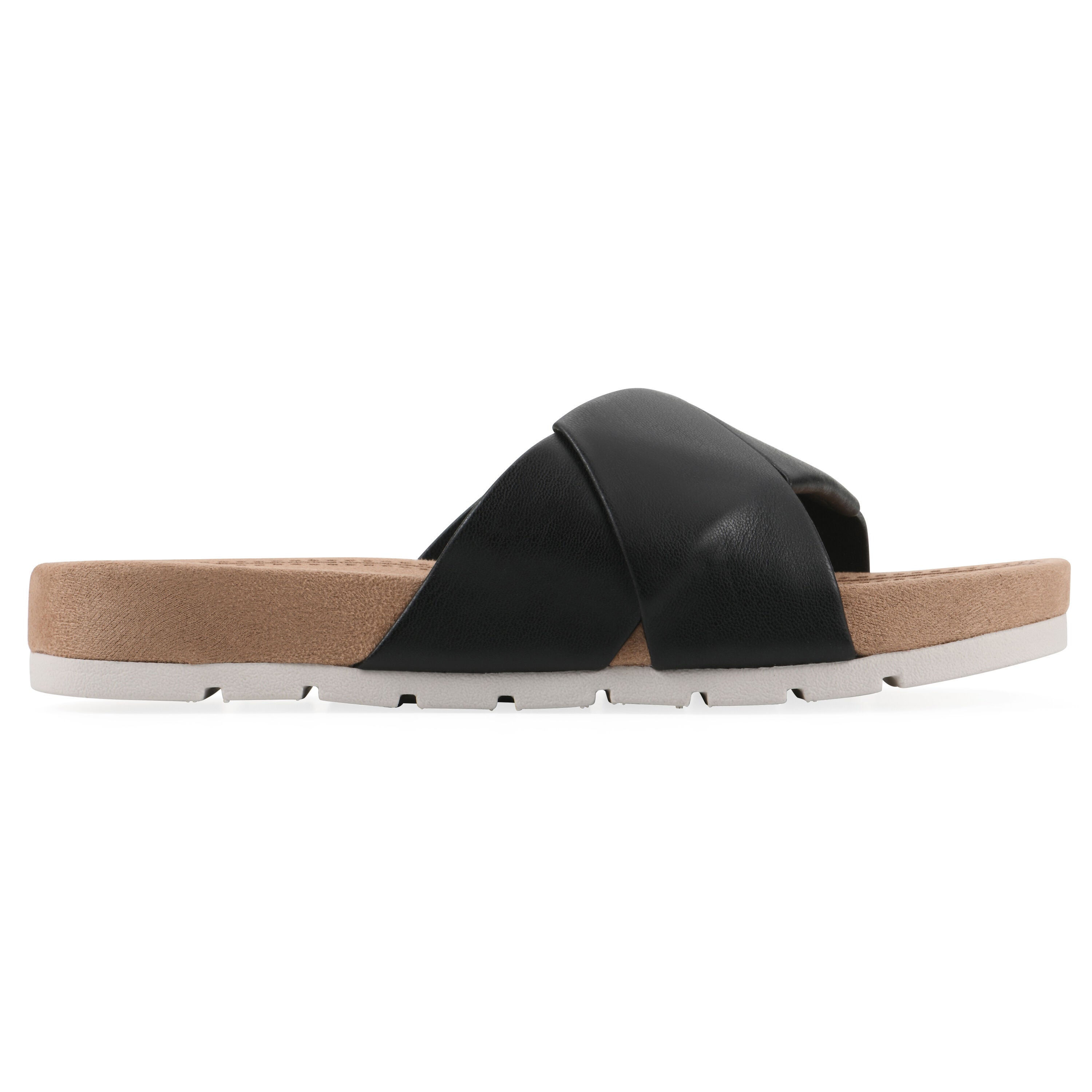 Tincie Slide Sandal, BLACK SMOOTH, alternate image number 2