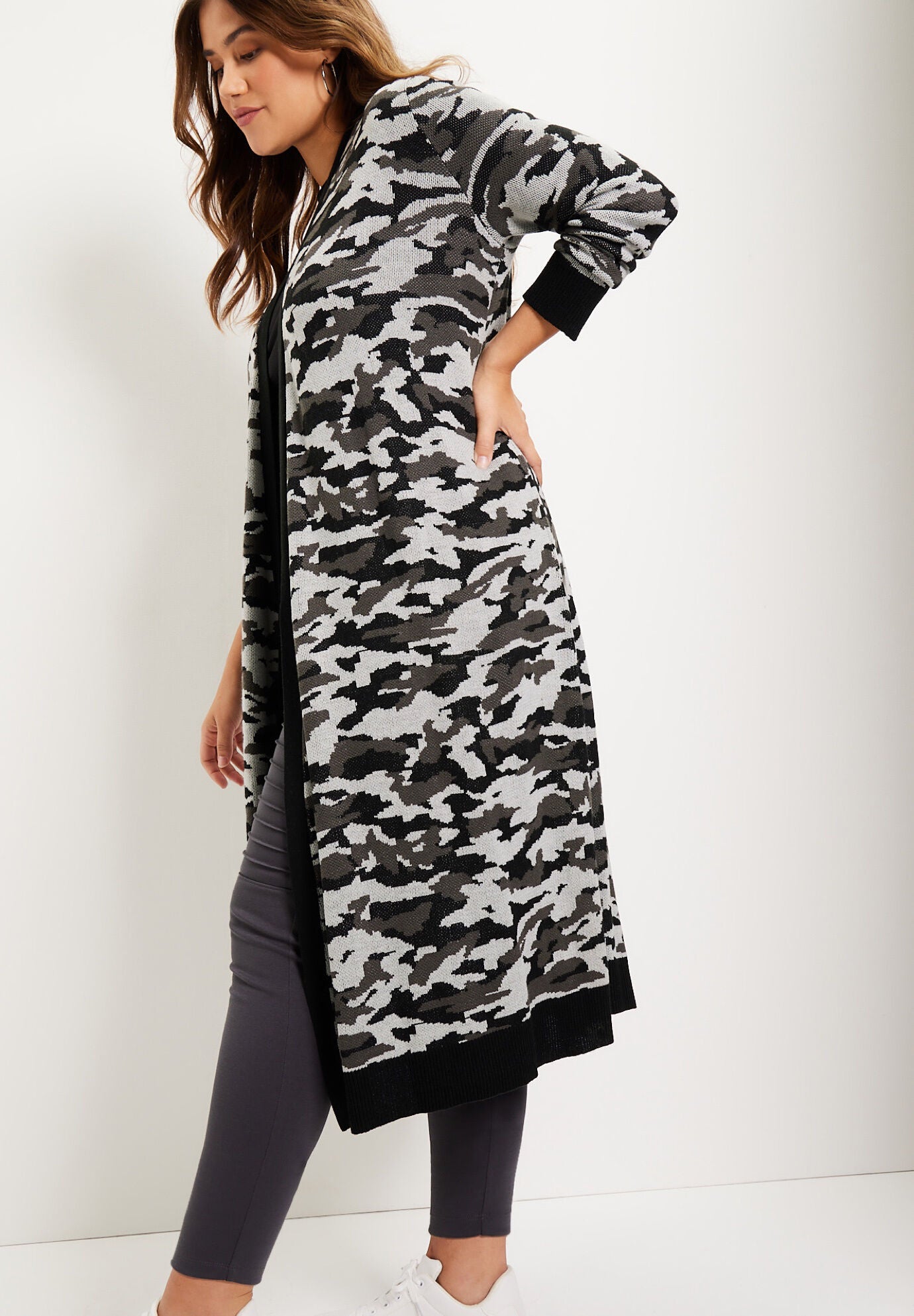 Open Front Cardigan Duster, , alternate image number 2