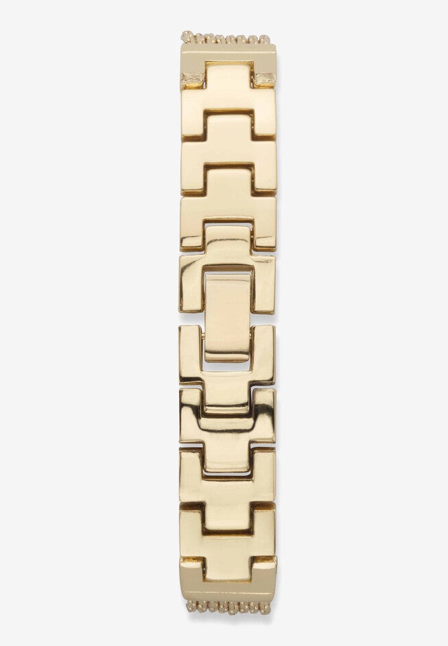 Goldtone Genuine Diamond Accent Fashion Multi-Chain Bracelet with Gold Face, 7 inches, , on-hover image number null