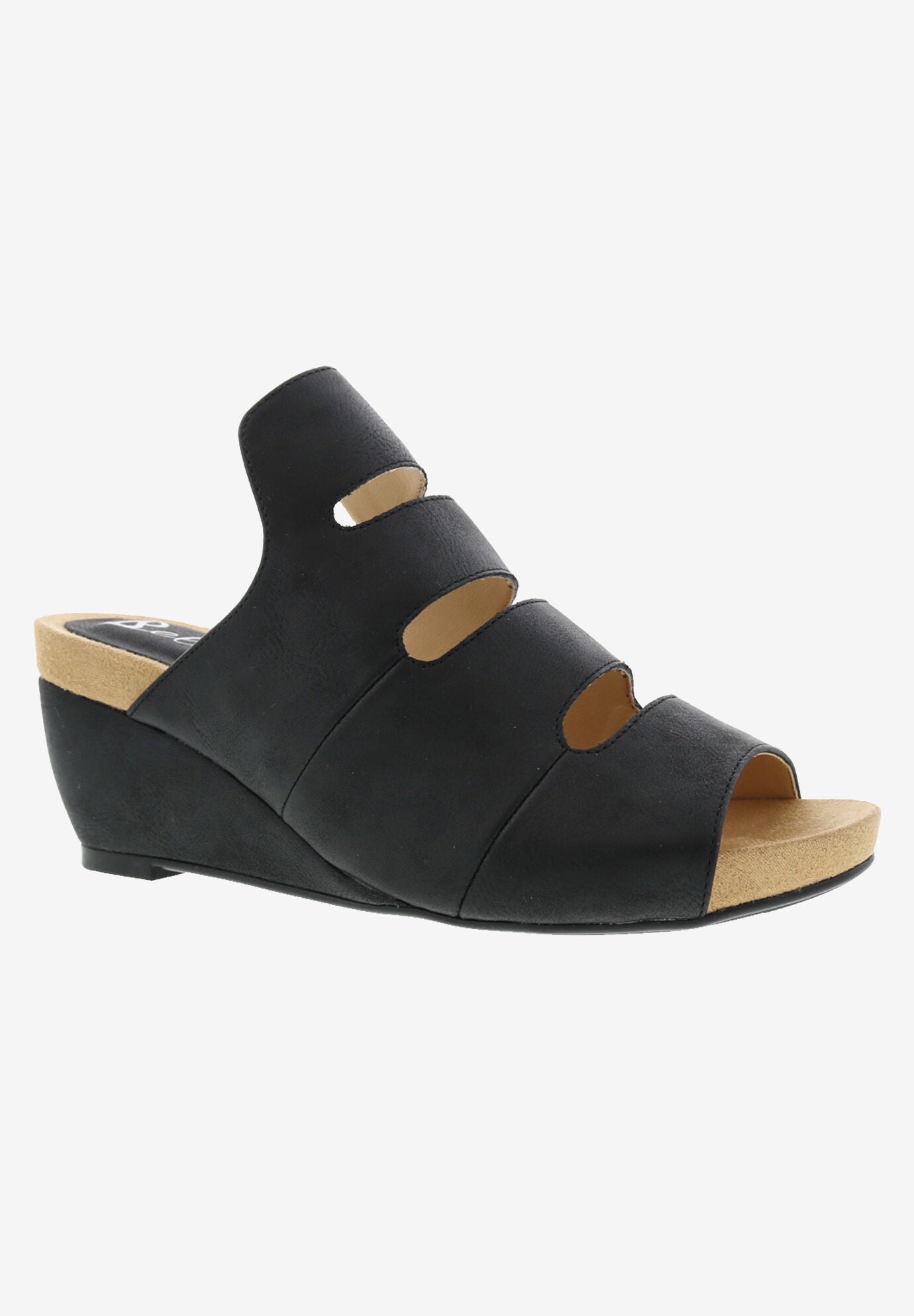 Whit Wedge Sandal, BLACK SMOOTH, hi-res image number 0