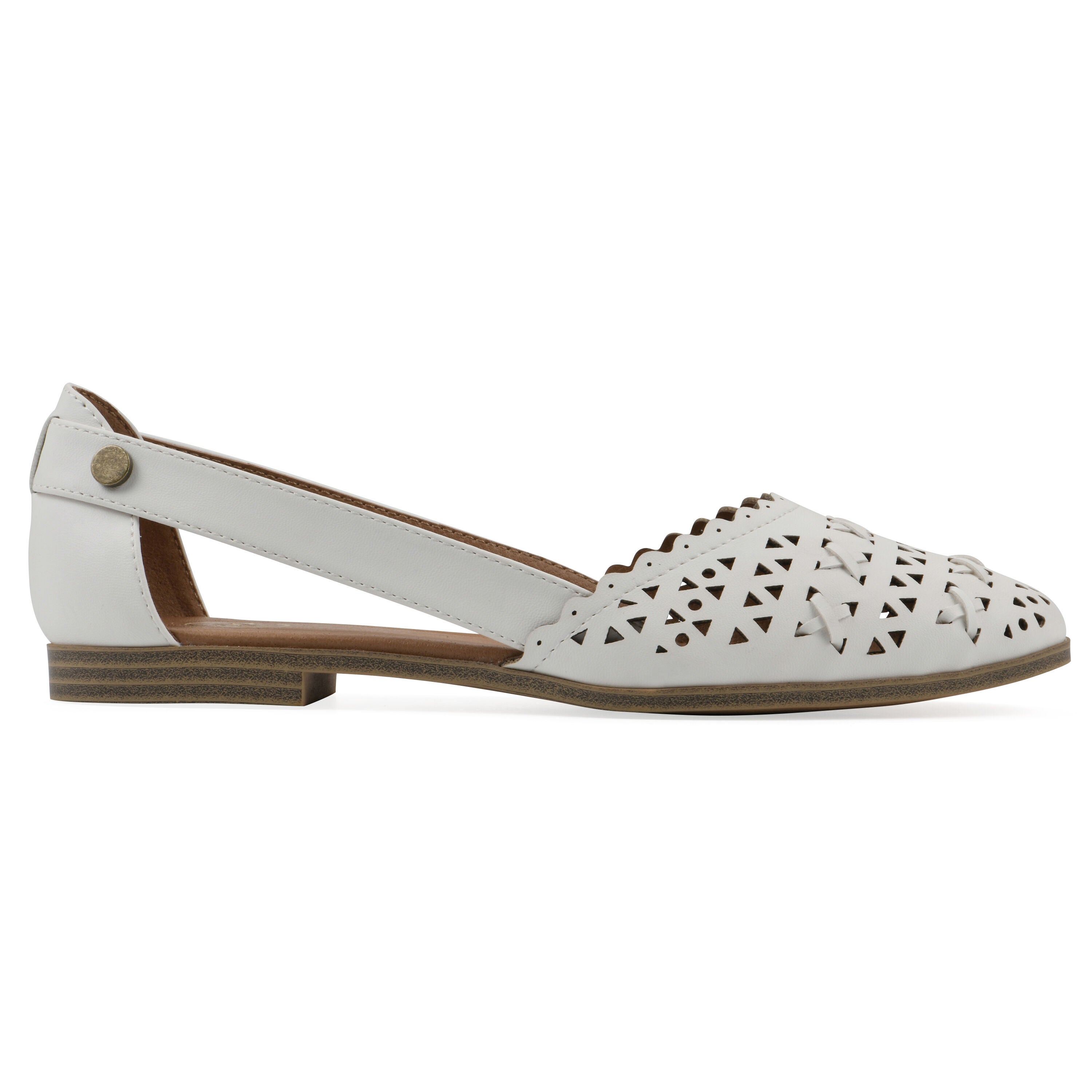 Nobler Pointed Toe Flat, WHITE SMOOTH, alternate image number 2