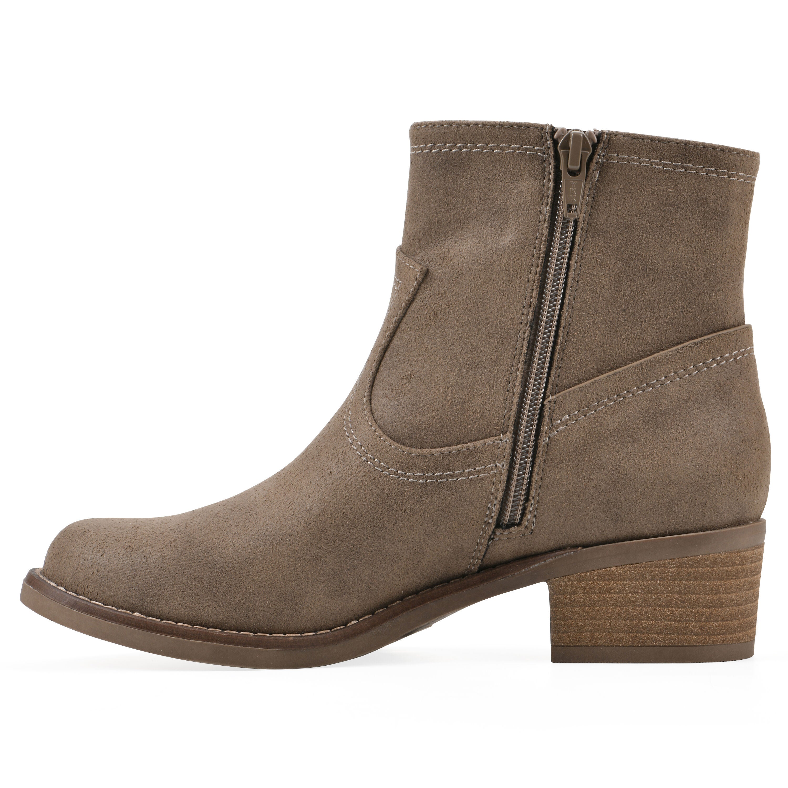 Meringue Western Bootie, DARK TAUPE FABRIC, alternate image number 3