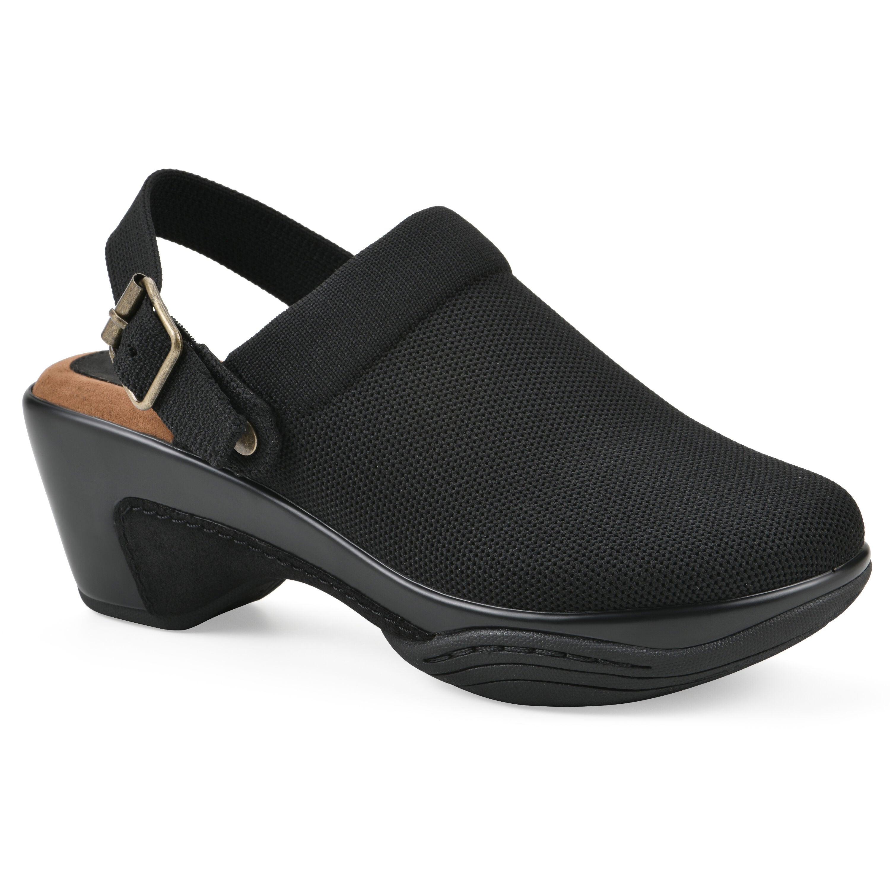 Viable Slingback Clog, BLACK FABRIC, hi-res image number 0