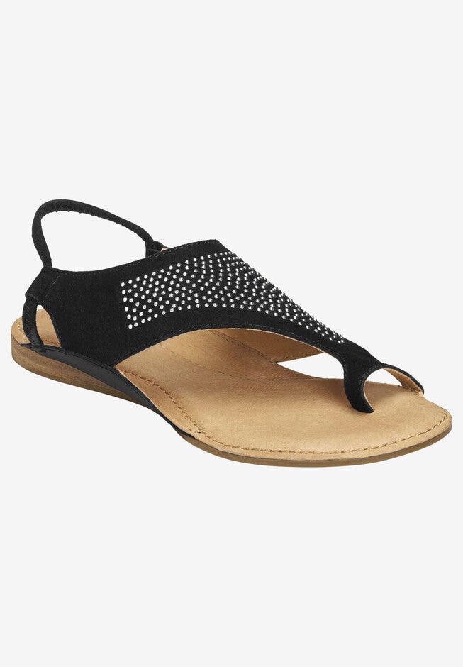 Handbook Sandal by Aerosoles®, BLACK SUEDE, hi-res image number null