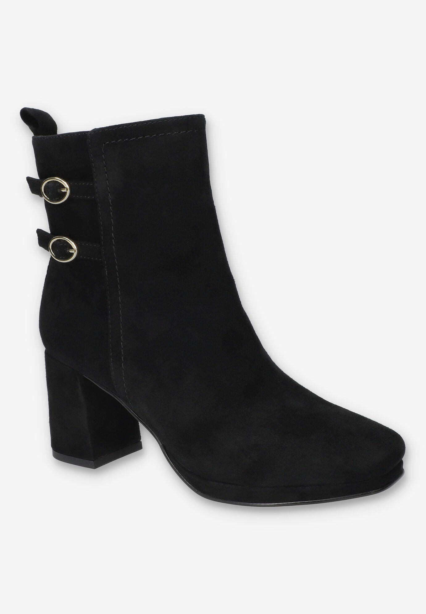 Orchard Sqaure Toe Ankle Boot, BLACK SUEDE LEATHER, hi-res image number 0