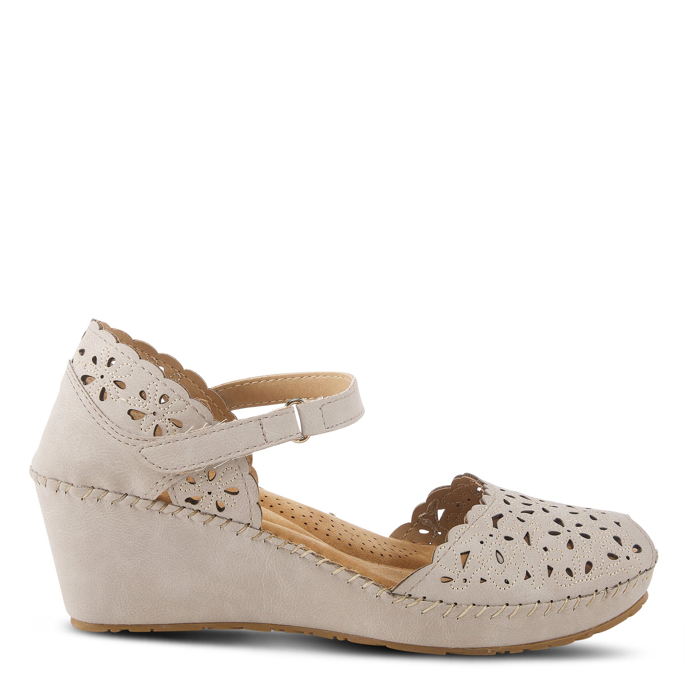 Gennina Closed Back Wedge Sandal, LIGHT GREY, alternate image number 4