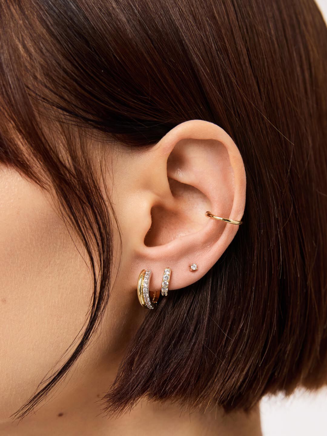 Asher Huggie Earring, GOLD, alternate image number 1