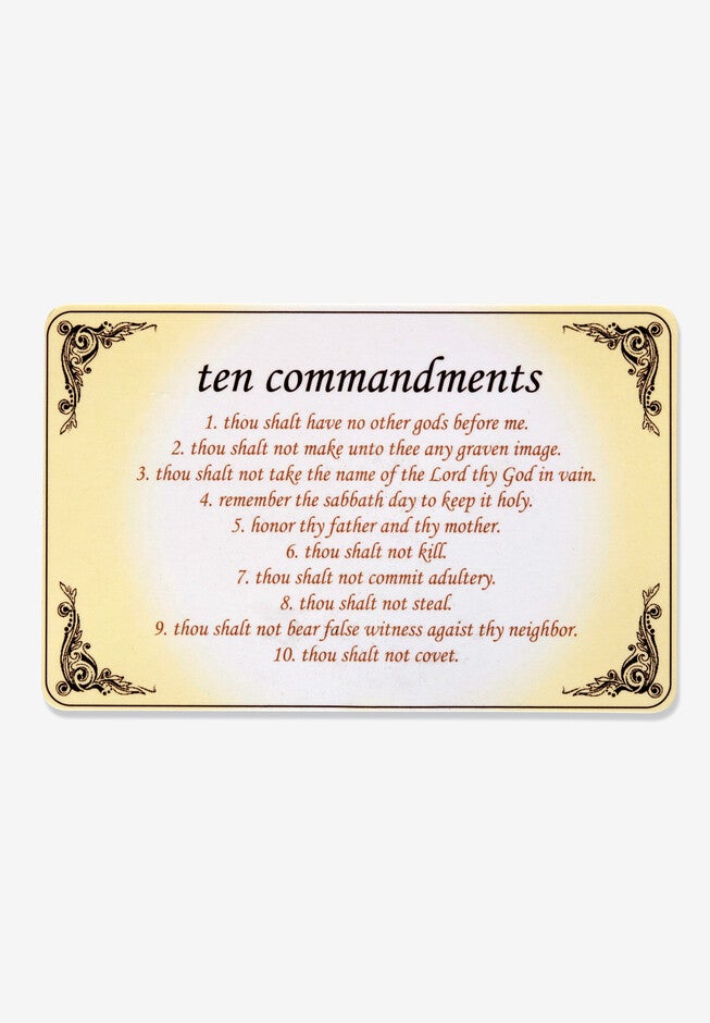 Silver Tone 10 Commandments Charm Bracelet Lucite 7.5 inches plus 1 inches ext, , alternate image number null