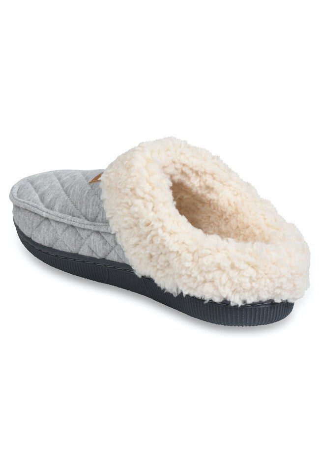 Quilted Jersey Mocassin Clog Slipper Slippers, , on-hover image number null