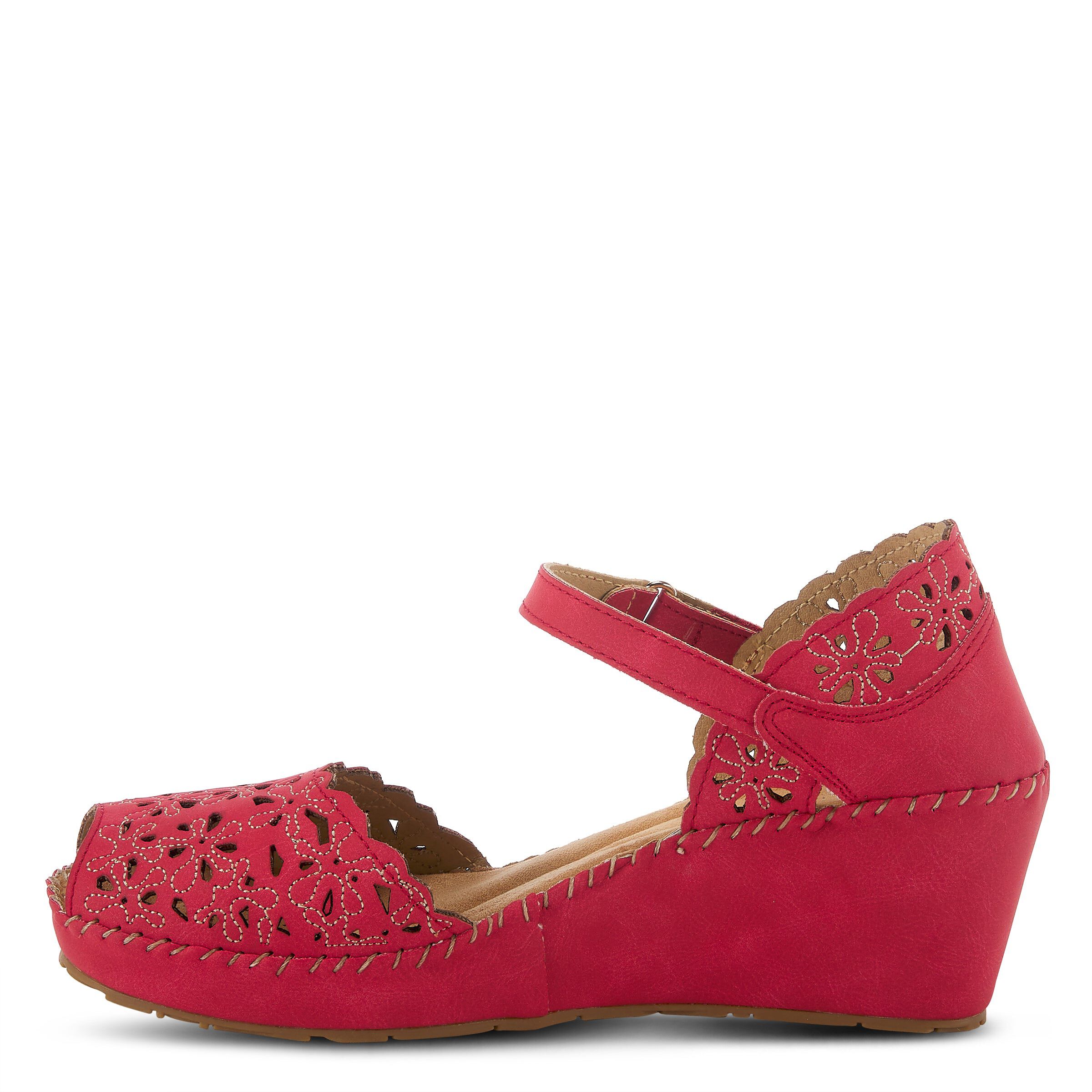 Gennina Closed Back Wedge Sandal, DARK RED, alternate image number 2