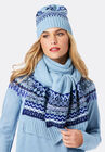 Fair Isle Hat & Scarf Set, SOFT SKY, hi-res image number null