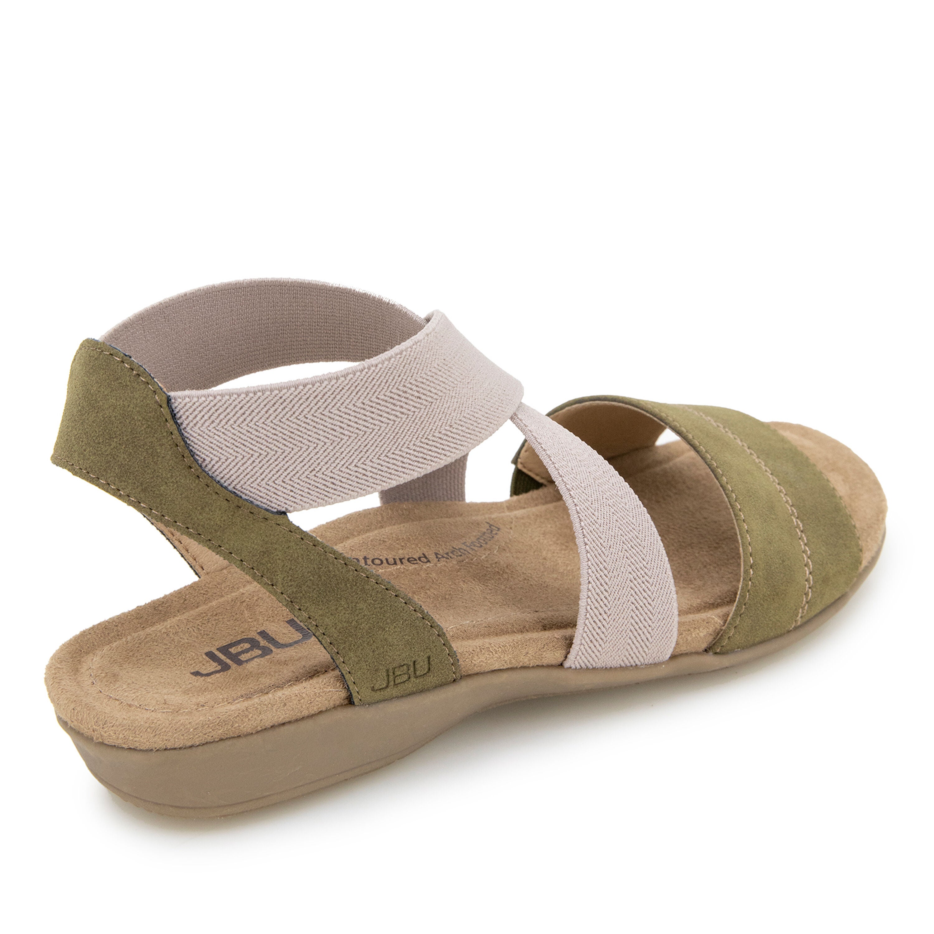 Meg Slip-On Flat Sandal, OLIVE TAUPE, on-hover image number 1