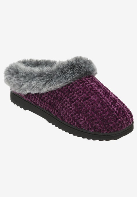 Dearfoams Chenille Knit Clog Slipper Plus Size Slippers Jessica