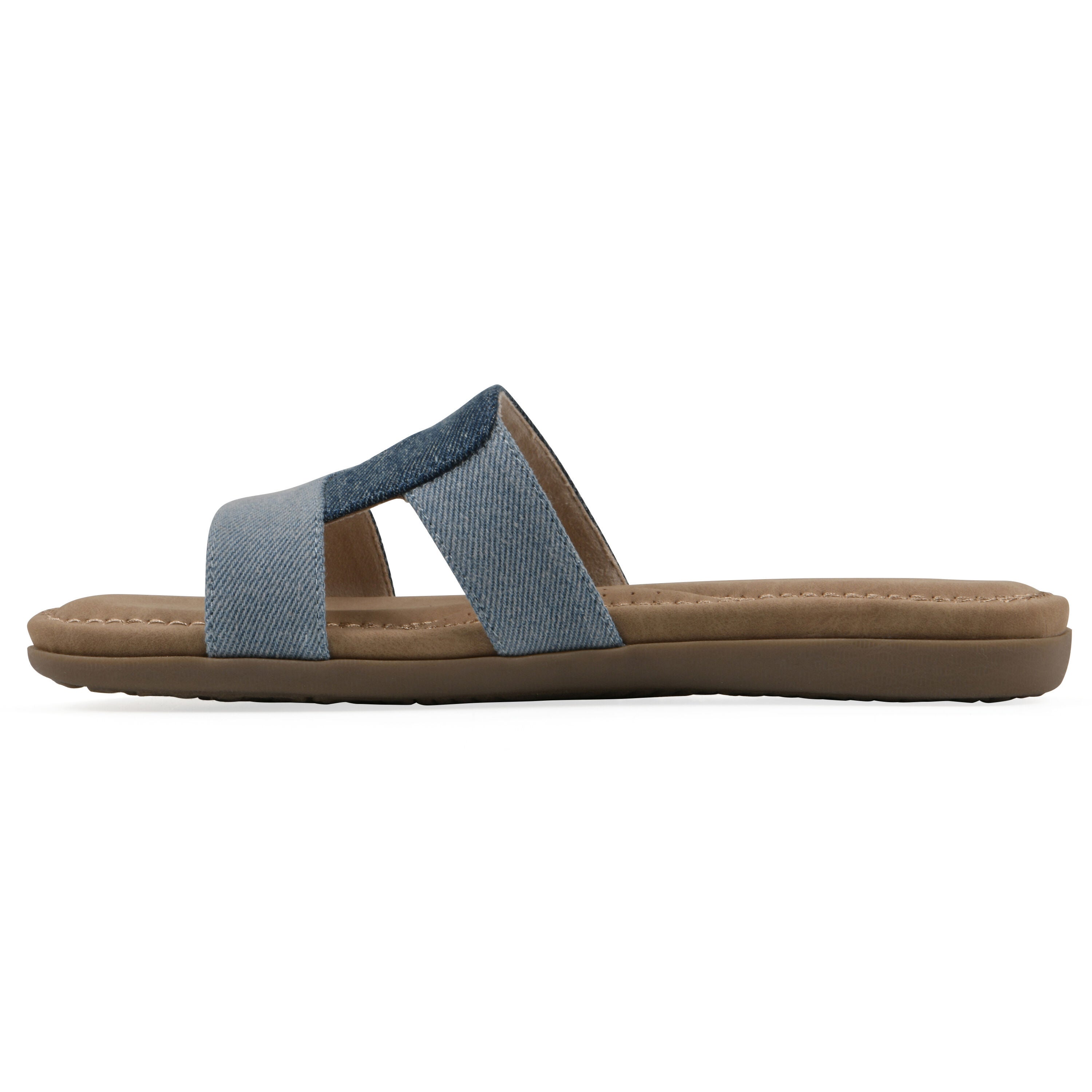 Fraida Slide Sandal, MID BLUE DENIM, alternate image number 3