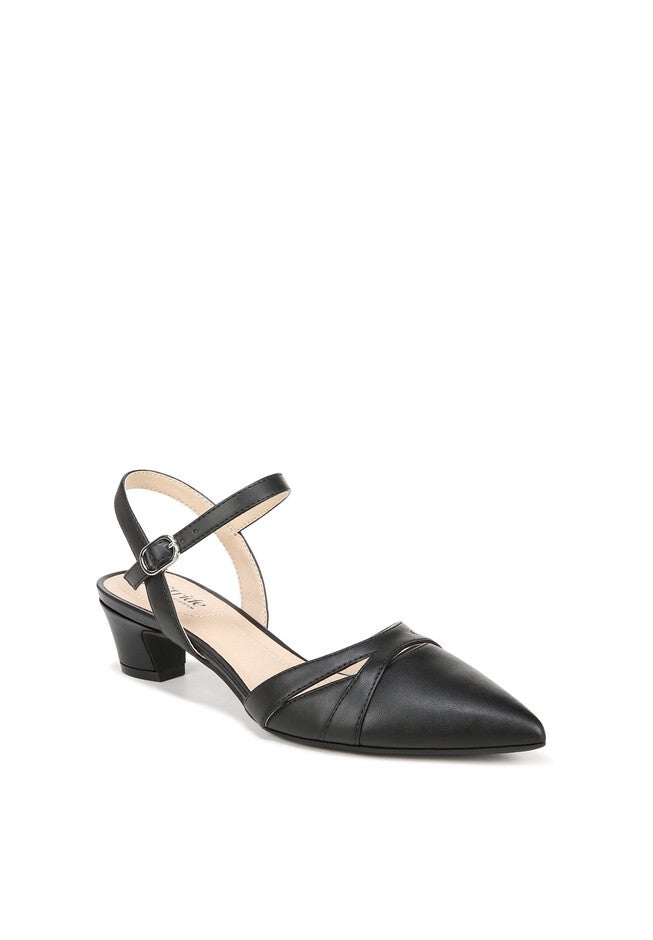 Marlee Slingback, BLACK FAUX LEATHER, hi-res image number null