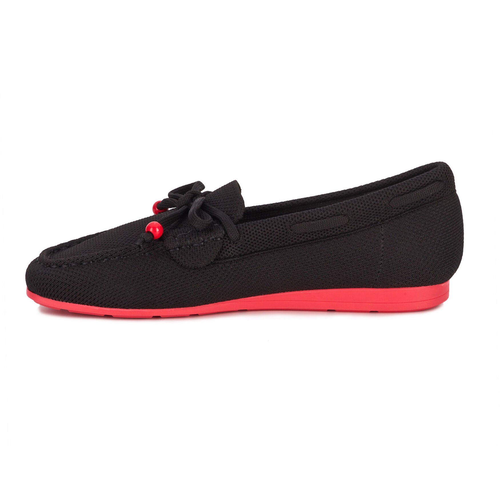 Neve Flat Knit Moccasin, BLACK KNIT, alternate image number 3