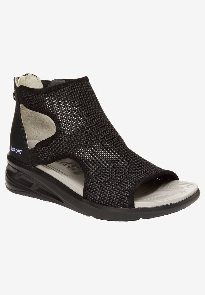 Nadine Knit Sandal by JSPORT by Jambu® , BLACK KNIT, hi-res image number null