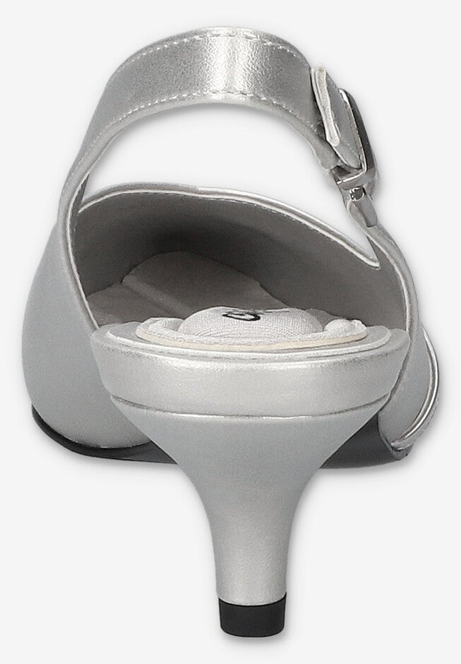 Feena Slingback Pump, SILVER, alternate image number 3