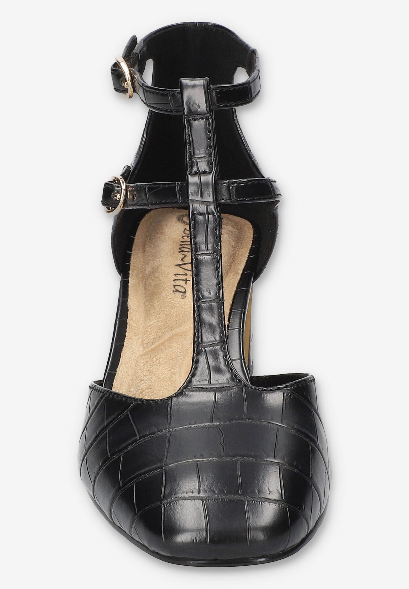 Harpswell Block Heel Pump, BLACK CROCO, alternate image number 3