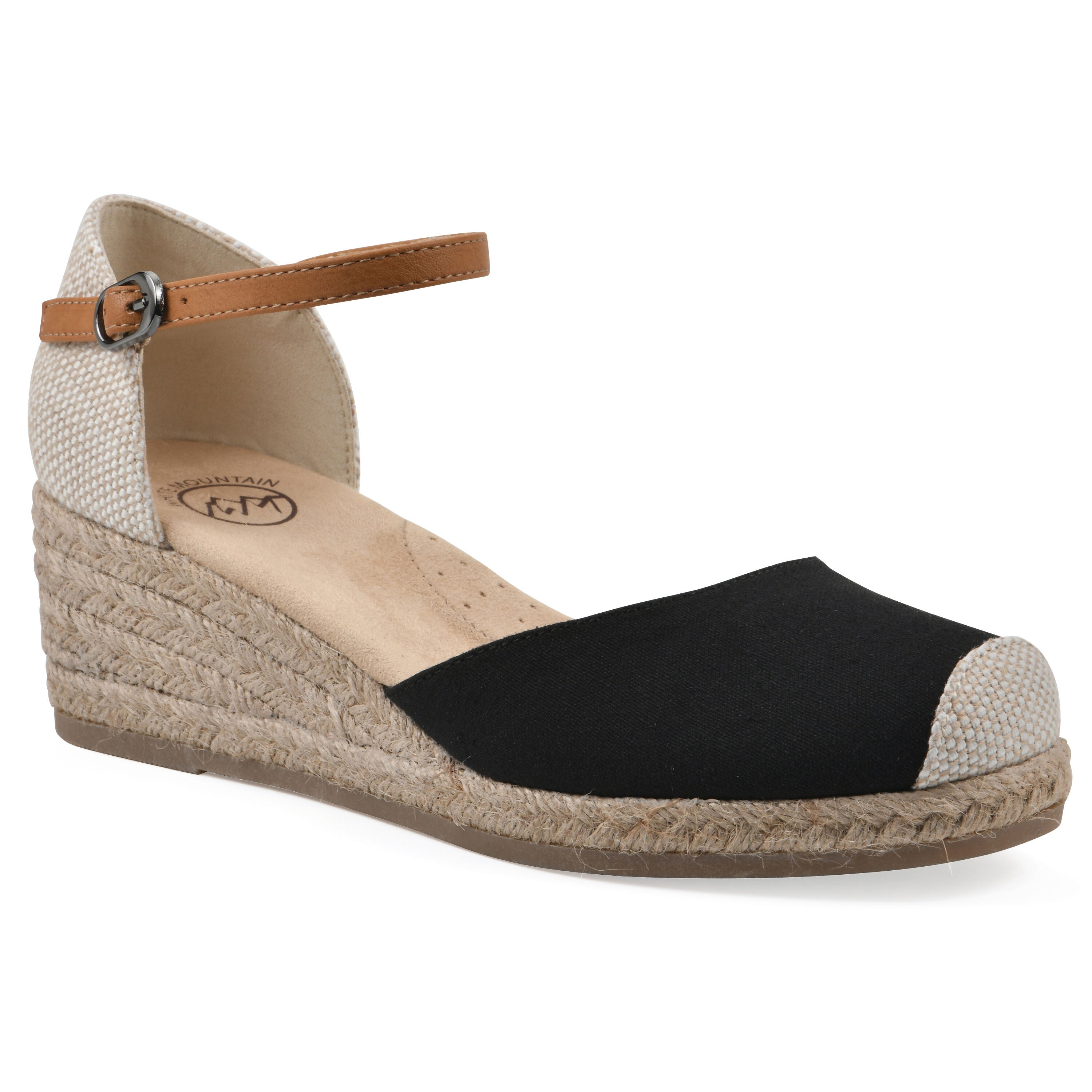 Maize Espadrille Wedge Sandal, BLACK FABRIC, hi-res image number 0