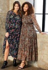 Tiered Maxi Dress, BLACK MULTI FLORAL, hi-res image number null