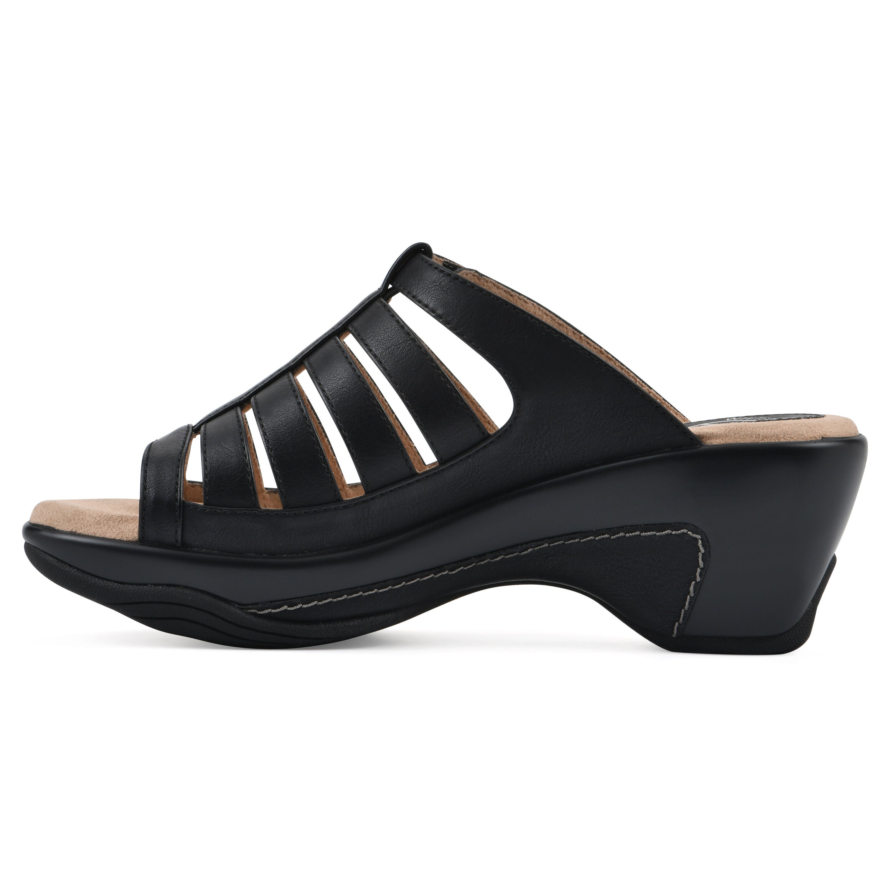 Valencia Slip-On Clog Sandal, BLACK SMOOTH, alternate image number 3