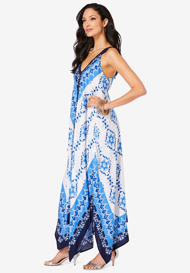 Scarf-Print Maxi Dress, , alternate image number null
