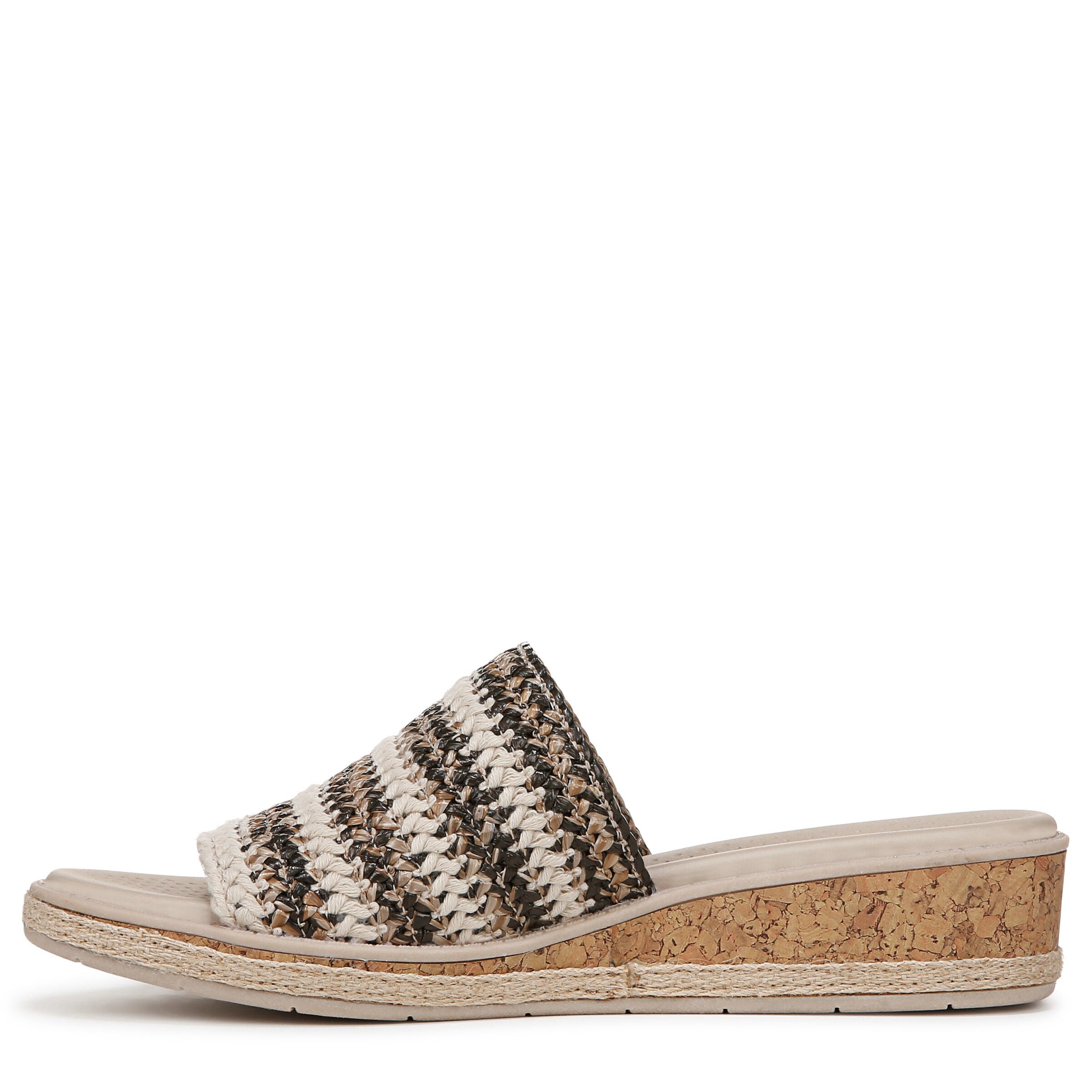 Breezy Wedge Sandal, BLACK RAFFIA, alternate image number 5