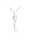 Sterling Silver Diamond Accent Taurus Zodiac Key Pendant Necklace, , alternate image number null
