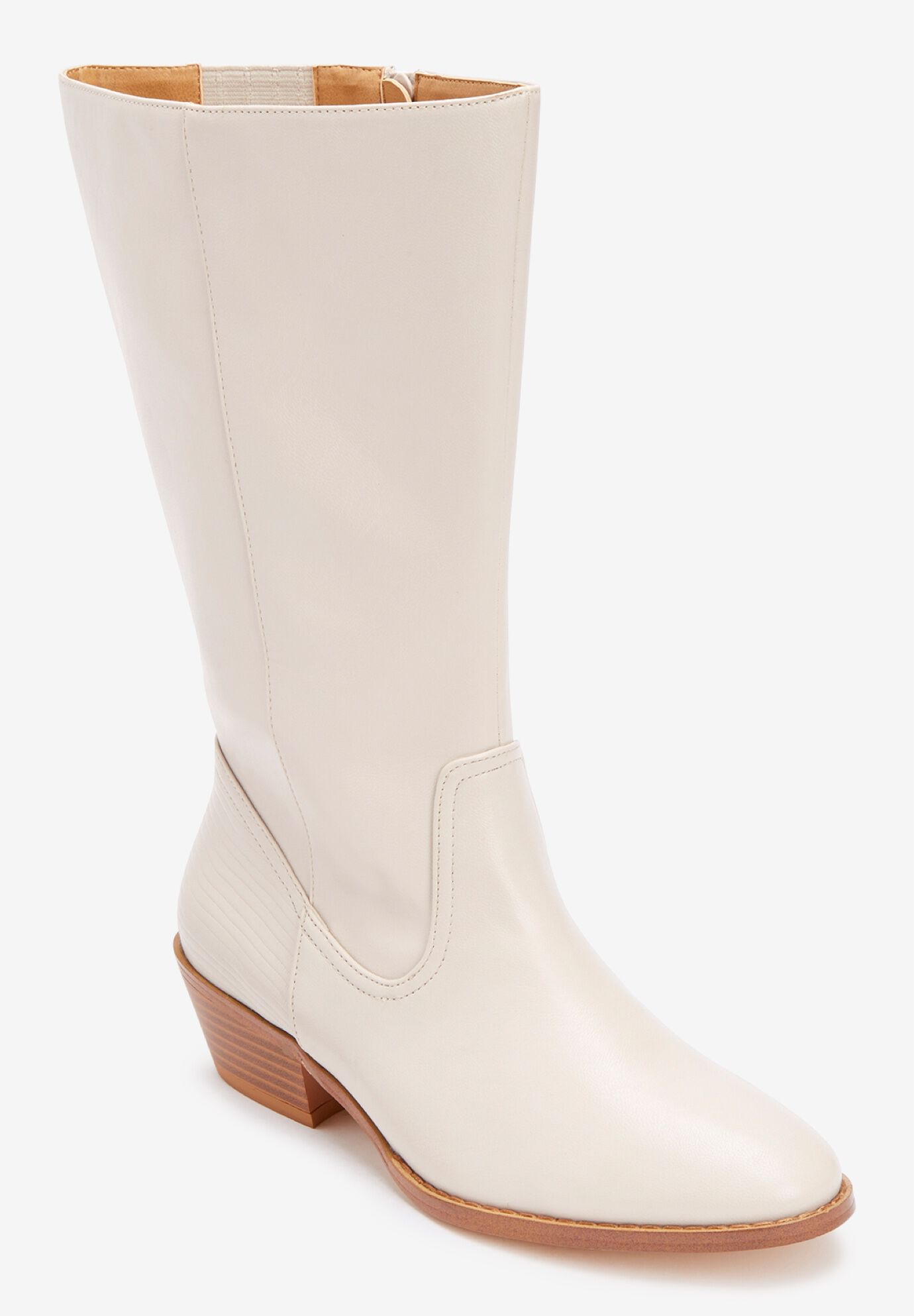 Ladies The Larke Wide Calf Boot Winter White Jessica London