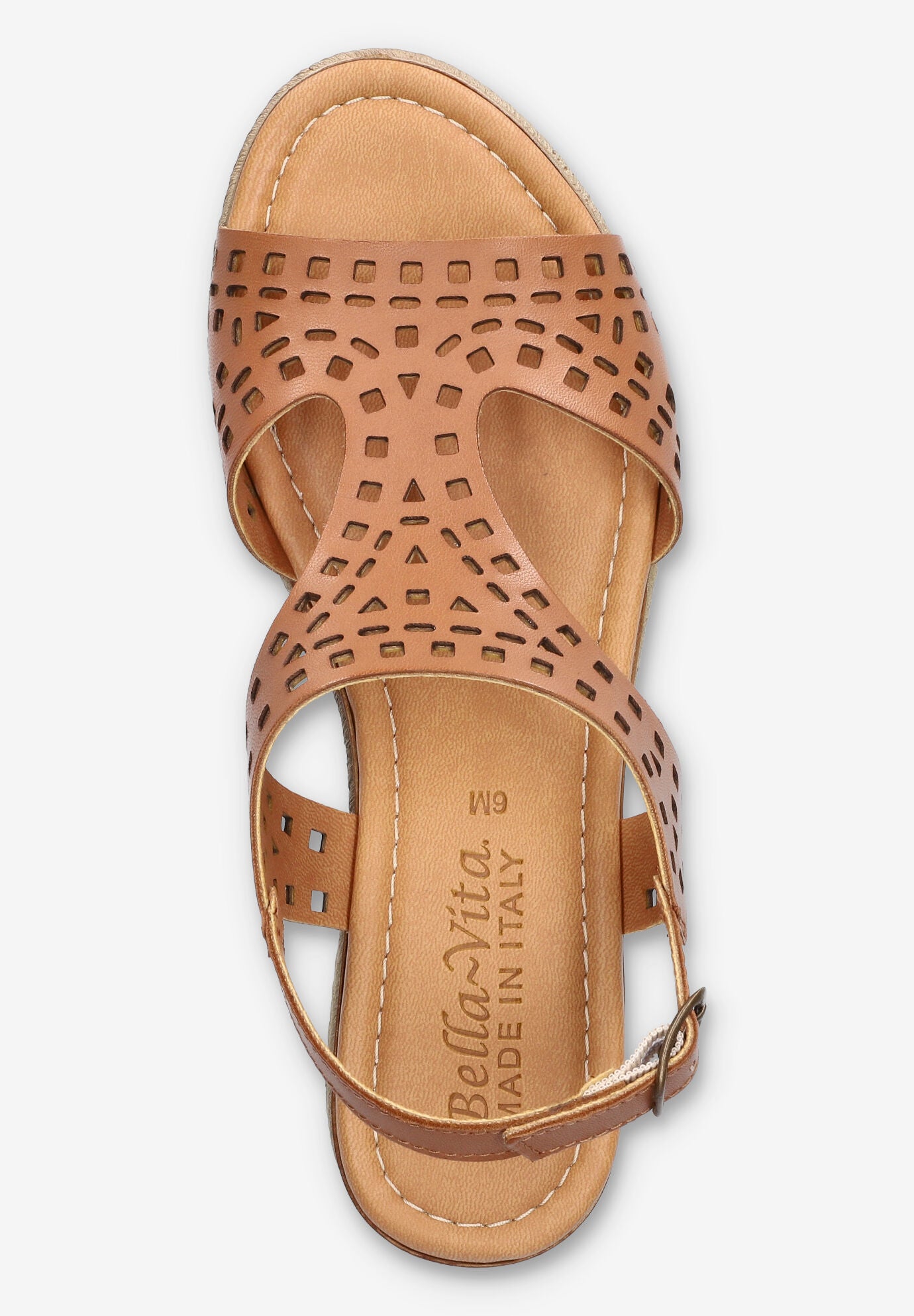 Ann-Italy Wedge Sandal, BROWN LEATHER, alternate image number 6