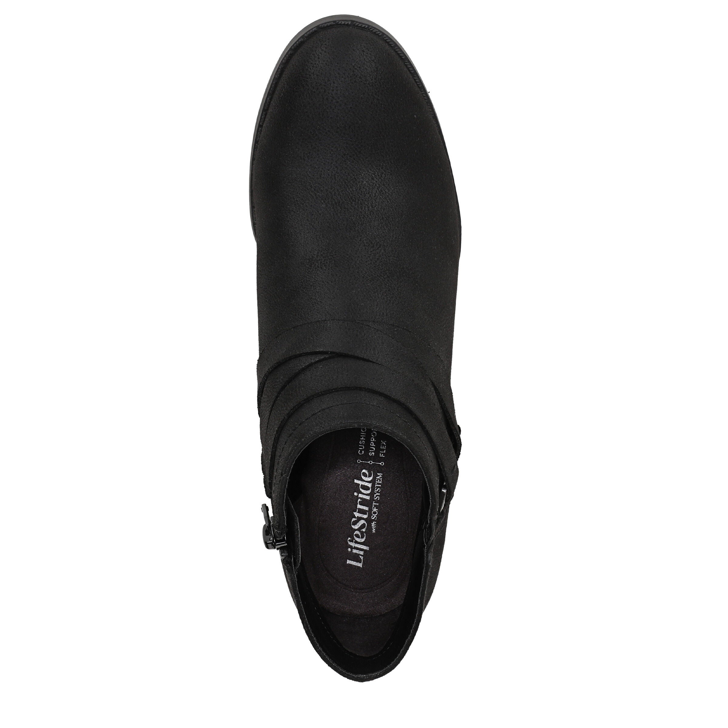 Bryce Ankle Bootie, BLACK FAUX LEATHER, alternate image number 6