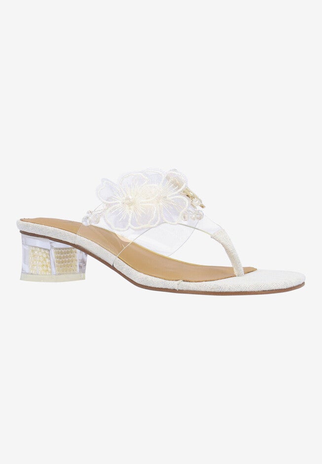 Flowerfly Thong Sandal, CLEAR WHITE GOLD, hi-res image number 0