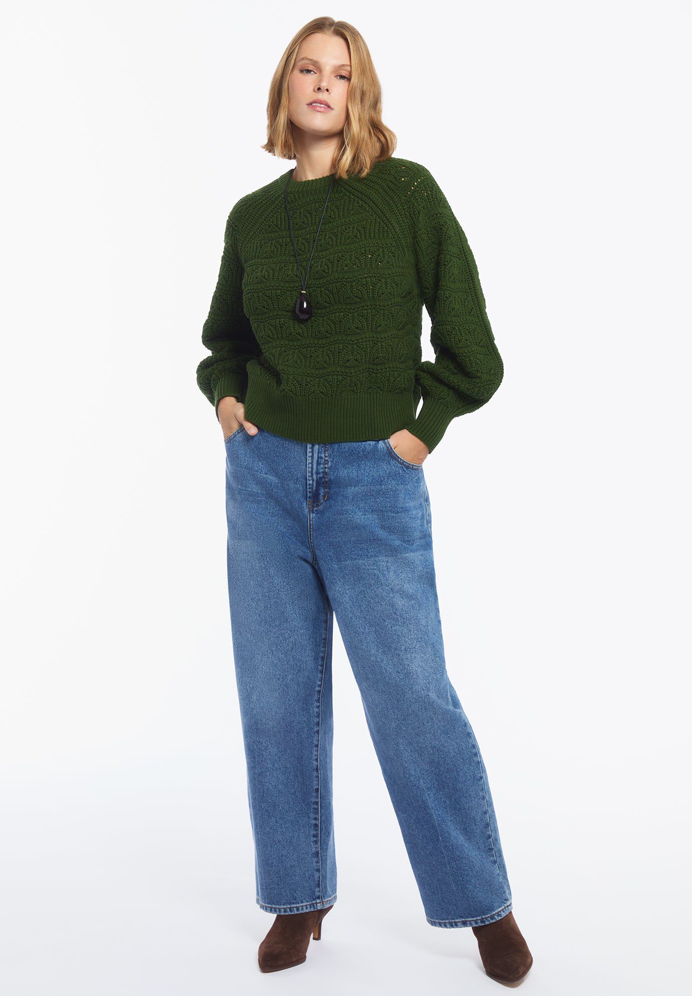 Balloon Sleeve Knit Pullover