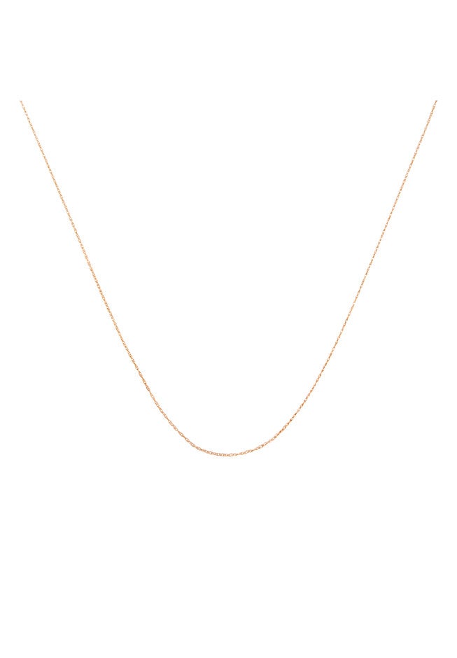 Solid Rose Gold Rope Chain Necklace Unisex 16 inches, ROSE GOLD, hi-res image number null