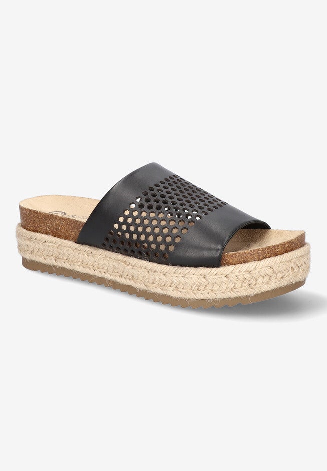 Beverly Slide Sandal, BLACK LEATHER, hi-res image number null